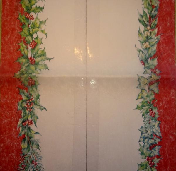 WBL-335 Christmas Flowers - 3-ply (white/red/Banana Fibre) - Ihr - Table Runner 33x600cm